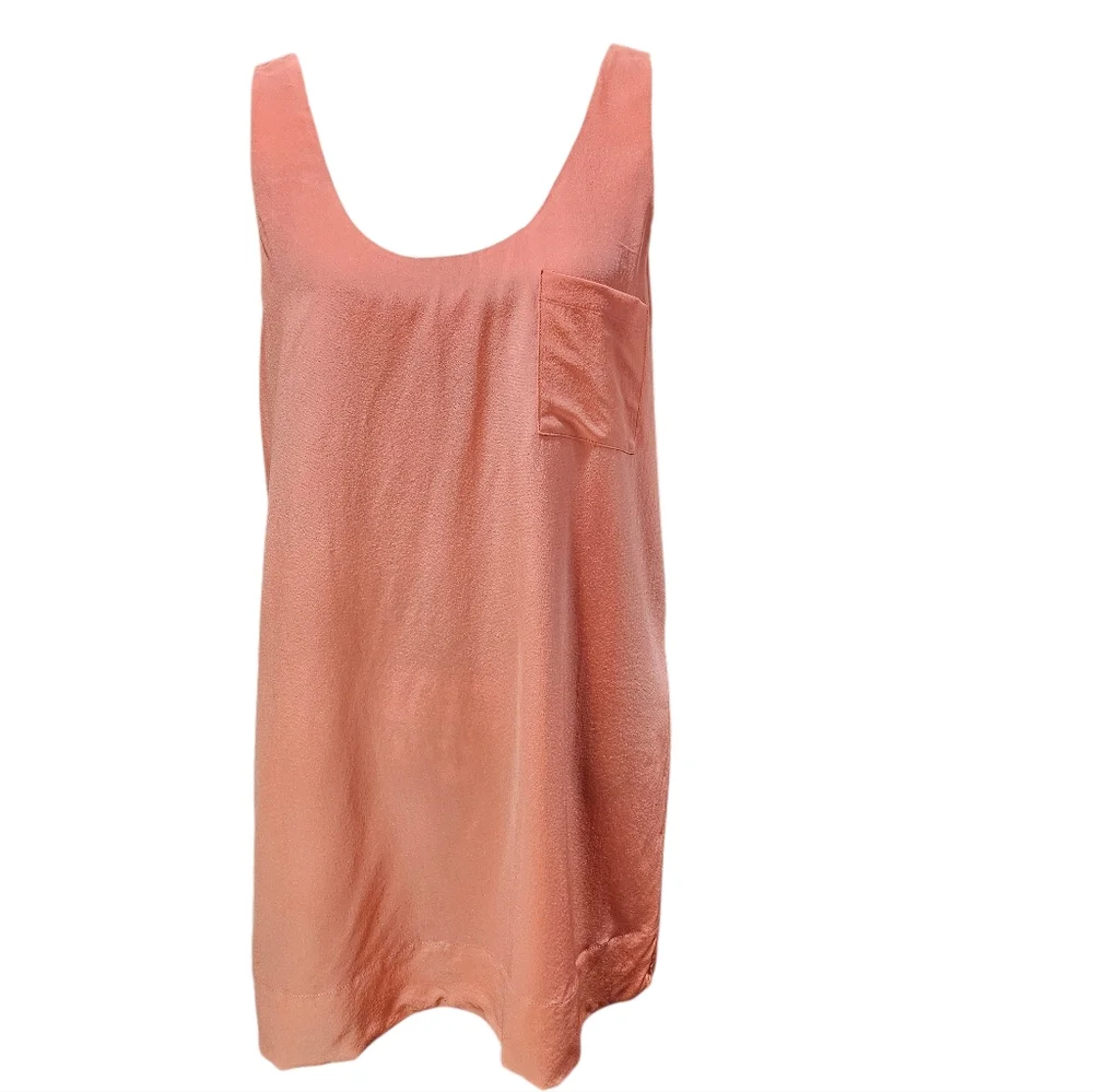 Joie Coral Peach Sleeveless Tank Sheath Silk Dress Small - Picture 2 of 8